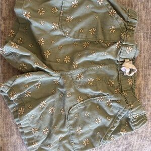 Floral Green Girls Shorts